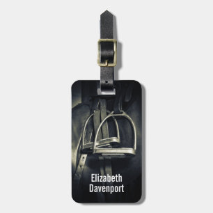 Stilvolle Silver Stirrups auf English Riding Saddl Gepäckanhänger