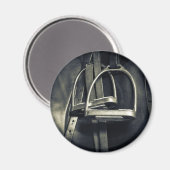 Stilvolle Silver Stirrups auf English Riding Saddl Magnet (Vorderseite/Rückseite)