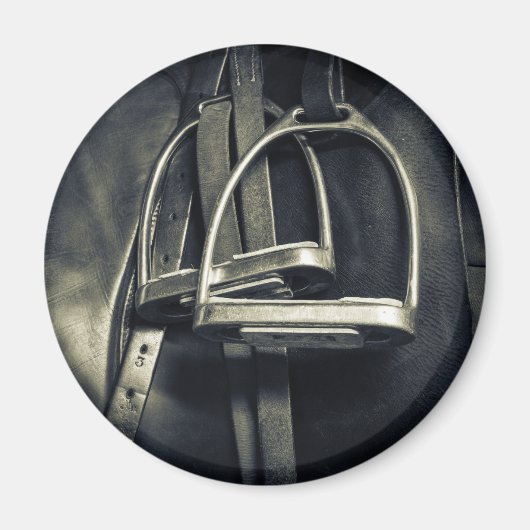 Stilvolle Silver Stirrups auf English Riding Saddl Magnet (Vorne)