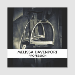 Stilvolle Silver Stirrups auf English Riding Saddl Namensschild