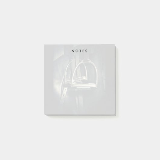 Stilvolle Silver Stirrups auf English Riding Saddl Post-it Klebezettel (Vorderseite)