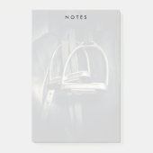 Stilvolle Silver Stirrups auf English Riding Saddl Post-it Klebezettel (Vorderseite)