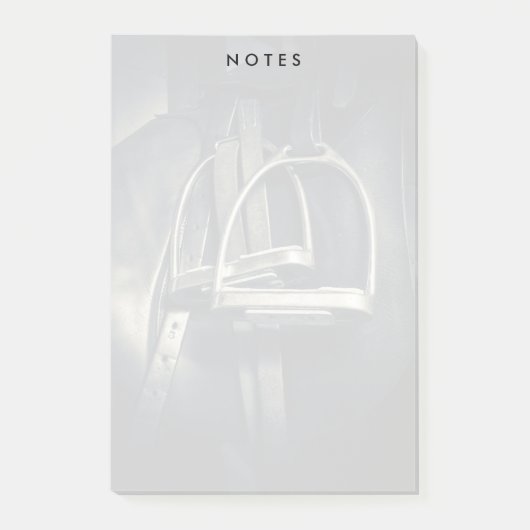 Stilvolle Silver Stirrups auf English Riding Saddl Post-it Klebezettel (Vorderseite)