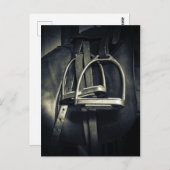 Stilvolle Silver Stirrups auf English Riding Saddl Postkarte (Vorne/Hinten)