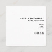 Stilvolle Silver Stirrups auf English Riding Saddl Quadratische Visitenkarte (Rückseite)