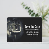 Stilvolle Silver Stirrups auf English Riding Saddl Save The Date (Stehend Vorderseite)