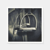 Stilvolle Silver Stirrups auf English Riding Saddl Serviette (Vorderseite)