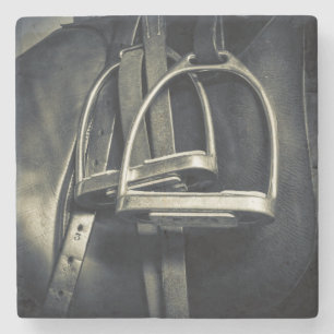 Stilvolle Silver Stirrups auf English Riding Saddl Steinuntersetzer