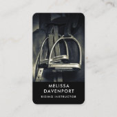 Stilvolle Silver Stirrups auf English Riding Saddl Visitenkarte (Vorderseite)