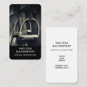 Stilvolle Silver Stirrups auf English Riding Saddl Visitenkarte (Vorne/Hinten)