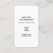 Stilvolle Silver Stirrups auf English Riding Saddl Visitenkarte (Rückseite)