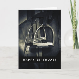 Stilvolle Silver Stirrups zum Geburtstag Karte