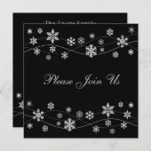Stilvolle Silver White Snowflakes Einladungen (Vorne/Hinten)