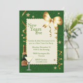 Stilvolle Silvester-Party Einladung (Stehend Vorderseite)