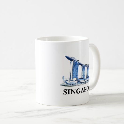 Stilvolle Singapore Skyline Travel Kaffeetasse (VorderseiteRechts)