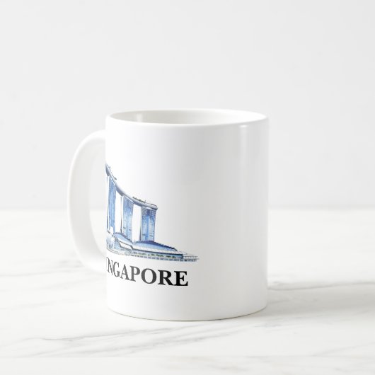 Stilvolle Singapore Skyline Travel Kaffeetasse (Vorderseite Links)