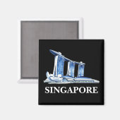 Stilvolle Singapore Travel Magnet (Vorderseite/Rückseite)