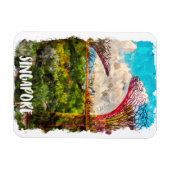 Stilvolle Singapur Asia Watercolor Travel Magnet (Horizontal)