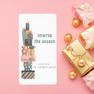 Stilvolle skandinavische Weihnachtsgeschenke-Label