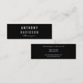 Stilvolle Skinny Gray Manager Business Card Mini Visitenkarte (Vorne/Hinten)
