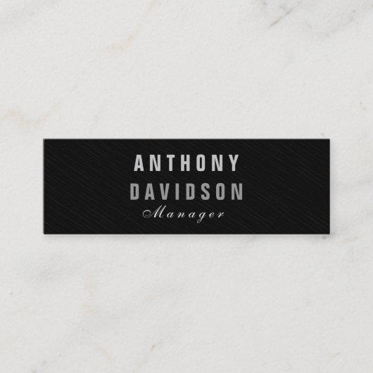 Stilvolle Skinny Gray Manager Business Card Mini Visitenkarte (Vorderseite)