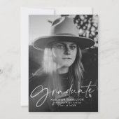 Stilvolle Skript-Foto-Graduierungspartei Einladung (Vorderseite)