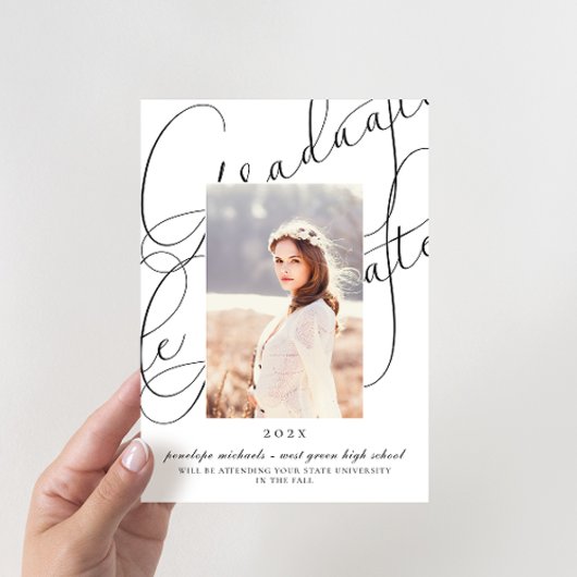 Stilvolle Skript-Foto-Graduierungspartei Einladung