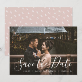 Stilvolle Skript-Foto-Overlay Save the Date Einlad Einladung