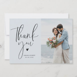 stilvolle Skript Hochzeit danke Ihnen Foto-Karte