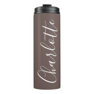 Stilvolle Skript-Typografie Kaffee Braun Benutzerd Thermosbecher
