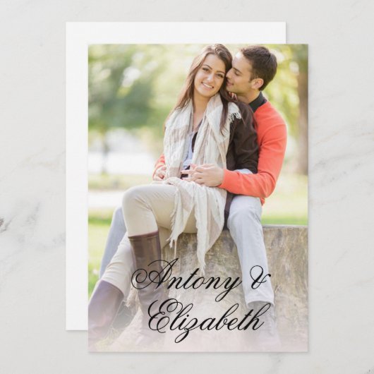 Stilvolle Skriptbezeichnung Custom Foto Elegant We Einladung (Vorne/Hinten)