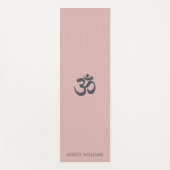 Stilvolle Skriptbezeichnung Om Symbol Silver Pink Yogamatte (Vorderseite)