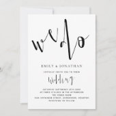 Stilvolle Skripte, die wir tun, um Schwarz und Wei Einladung (Vorderseite)