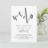 Stilvolle Skripte, die wir tun, um Schwarz und Wei Einladung (Stehend Vorderseite)