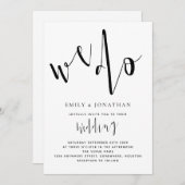 Stilvolle Skripte, die wir tun, um Schwarz und Wei Einladung (Vorne/Hinten)