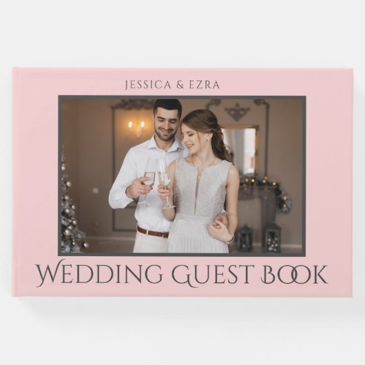 Stilvolle Skripte, dunkelgrau und Gold | FOTO Gästebuch (Vorderseite)