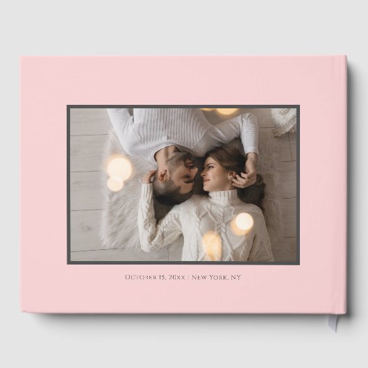 Stilvolle Skripte, dunkelgrau und Gold | FOTO Gästebuch (Rückseite)