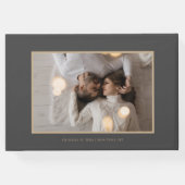 Stilvolle Skripte, dunkelgrau und Gold | FOTO Gästebuch (Rückseite)