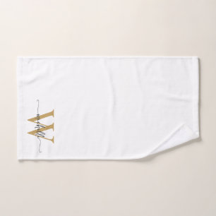 Stilvolle Skripte Modern White Gold Monogram Name Handtuch