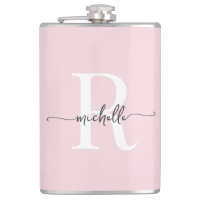 Stilvolle Skripte Moderner Blush Pink Monogram Nam