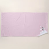 Stilvolle Skripte Moderner Blush Pink Monogram Nam Strandtuch (Vorderseite)