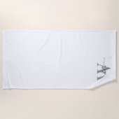 Stilvolle Skripte Moderner Name des weißen Monogra Strandtuch (Vorderseite)