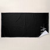 Stilvolle Skripte Moderner Schwarzer Grau Monogram Strandtuch (Vorderseite)