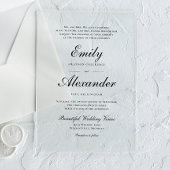 Stilvolle Skripteinladung zur Schwarz-weißen Hochz Acryleinladungen