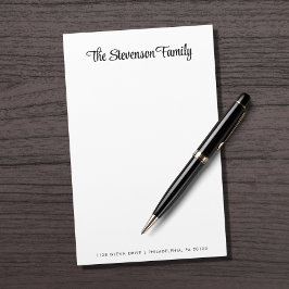 Stilvolle Skriptfamilie Monogram Briefpapier