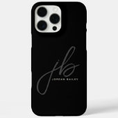 Stilvolle Skriptmonogramm-Initialen und Name Case-Mate iPhone Hülle (Rückseite)