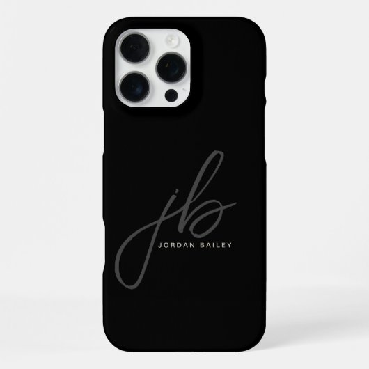 Stilvolle Skriptmonogramm-Initialen und Name iPhone Hülle (Rückseite)