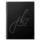 Stilvolle Skriptmonogramm-Initialen und Name Notizblock (Vorderseite)