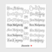 Stilvolle Skriptnamen und Initialen Aufkleber (Blatt)