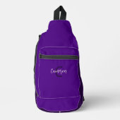 Stilvolle Skripttyp-Initialen & Name-Indizes Lila Crossbody Bag (Vorderseite)